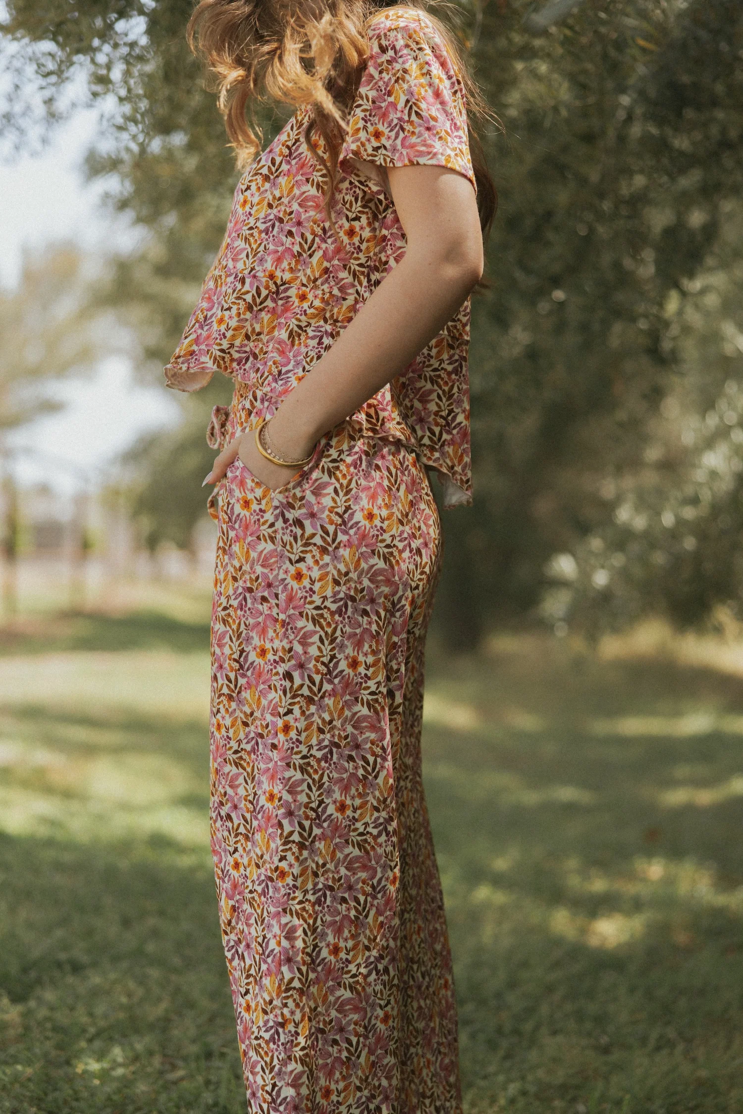 Blossom Pant in Fuchsia | Floral Pajama - Image 3