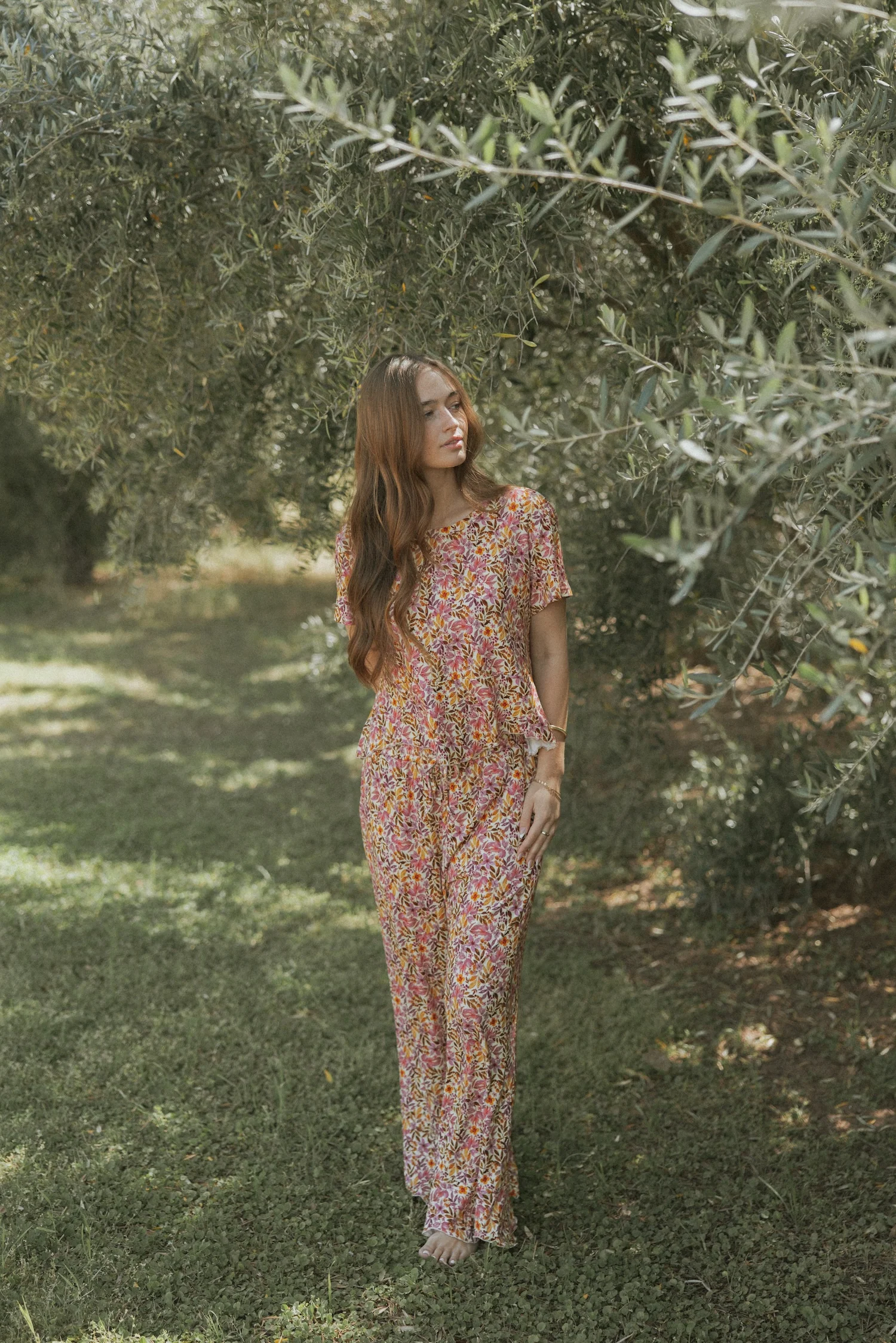 Blossom Pant in Fuchsia | Floral Pajama - Image 5