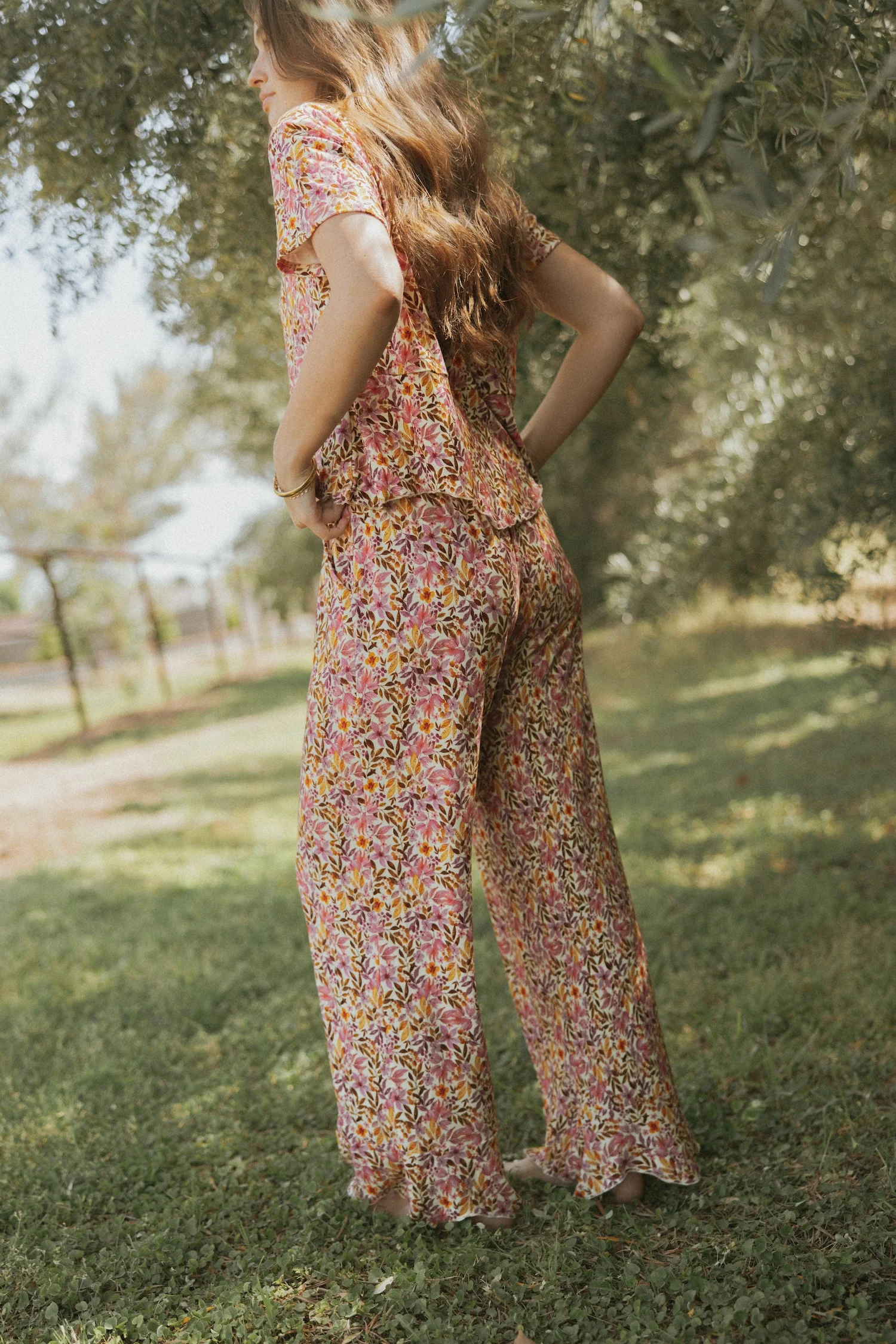 Blossom Pant in Fuchsia | Floral Pajama - Image 7