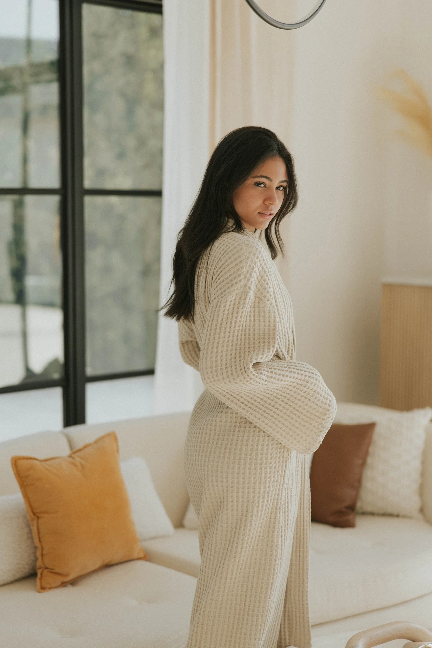 Haven Waffle Knit Robe | Almond - Image 8
