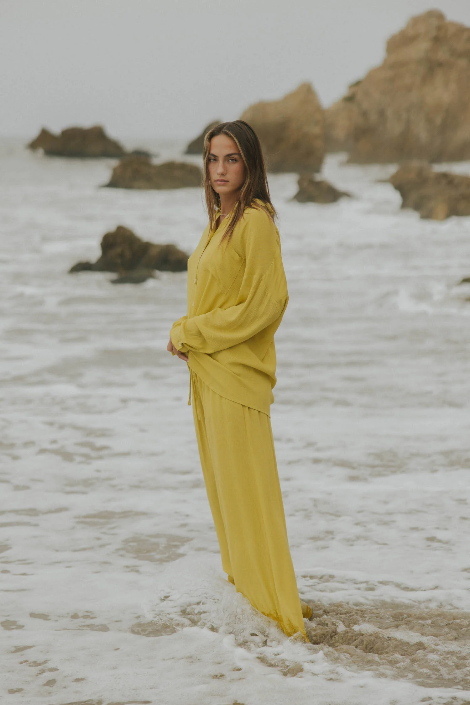 Cove Flowy Beach Pant | Canary - Image 6