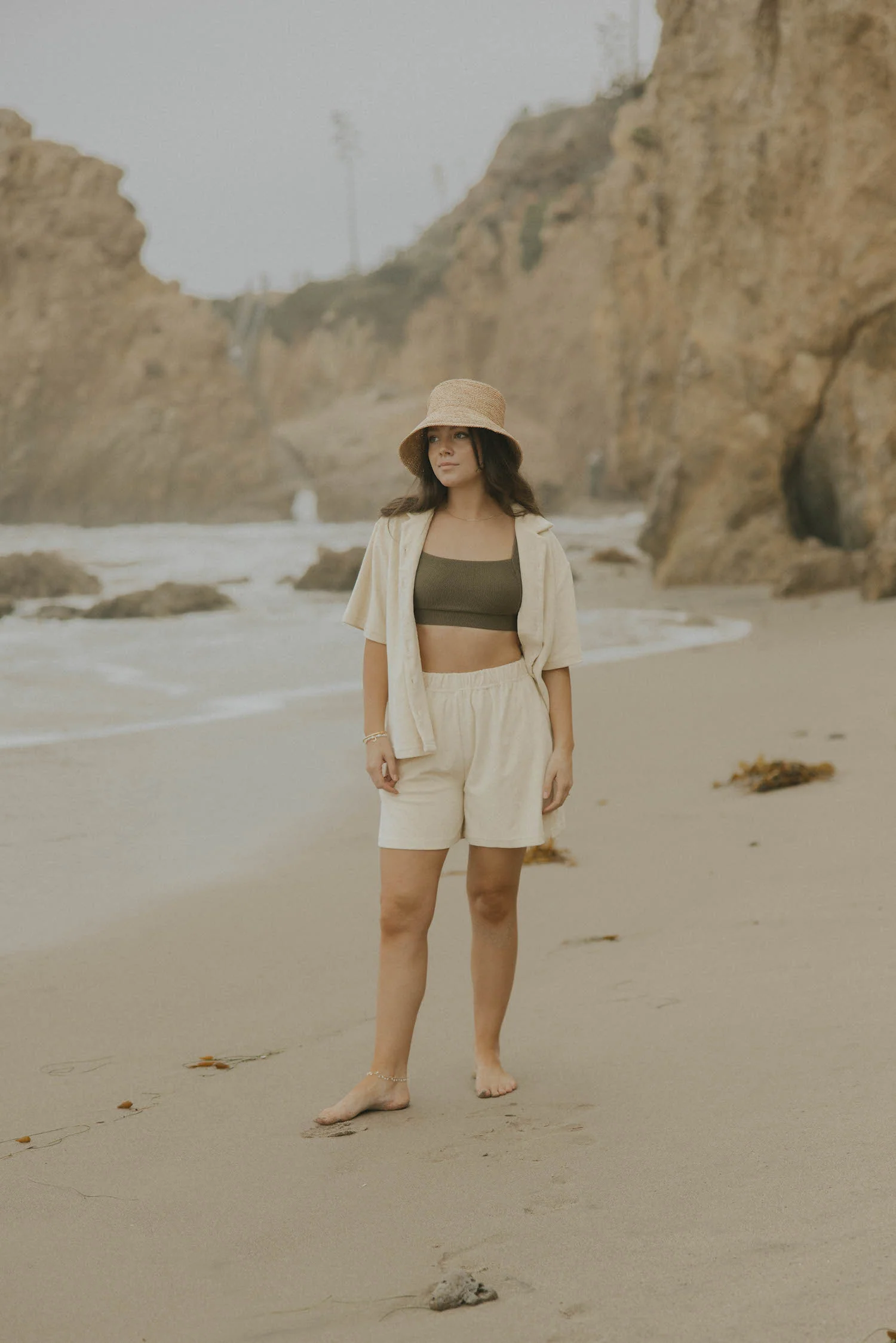 Playa Terry Cloth Button Down | Sand - Image 6