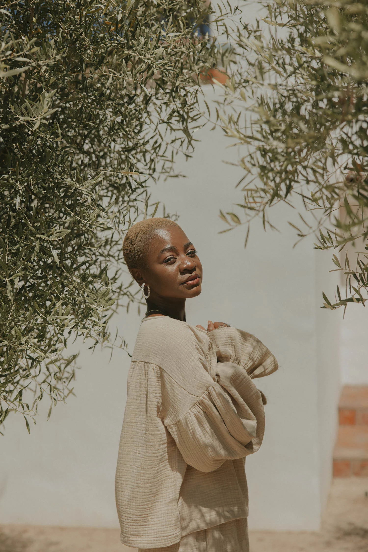 Tulum Top in Oat | Long Sleeve Muslin Top - Image 7