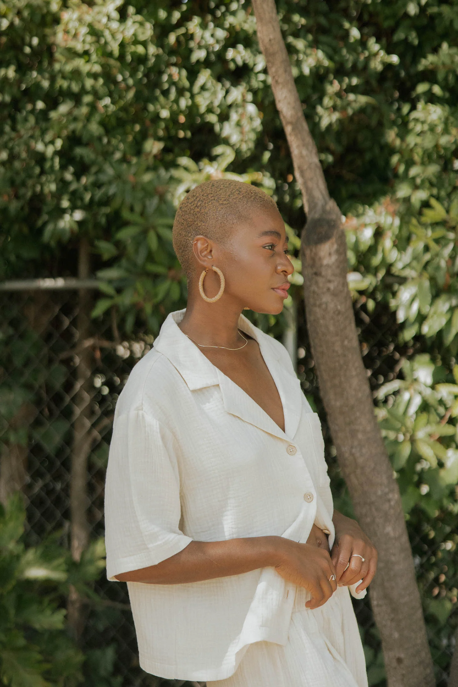 Carmen Top in Cream | Cream Gauze Button Down Top - Image 7