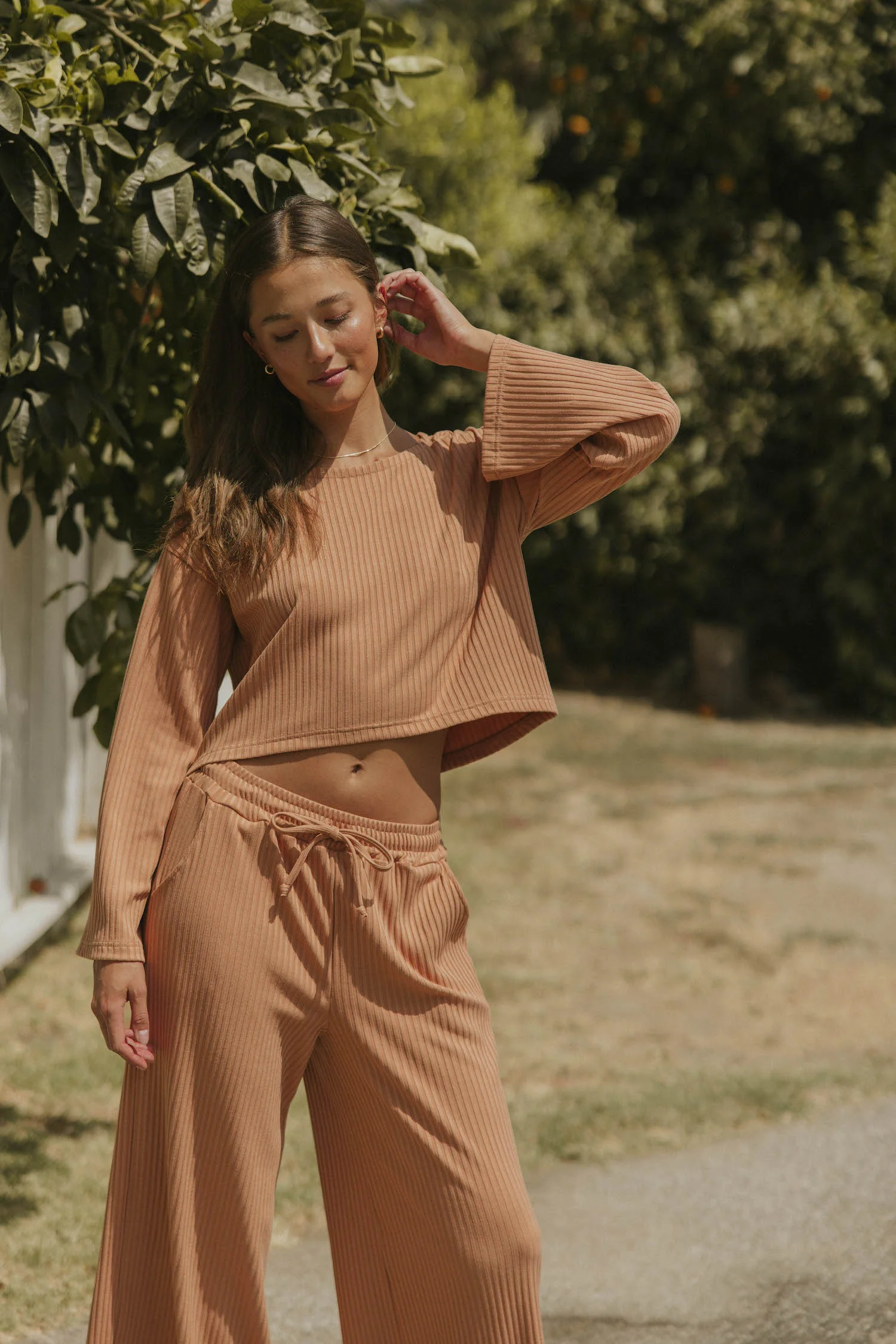 Celia Bell Sleeve Ribbed Top | Dusk - Image 3