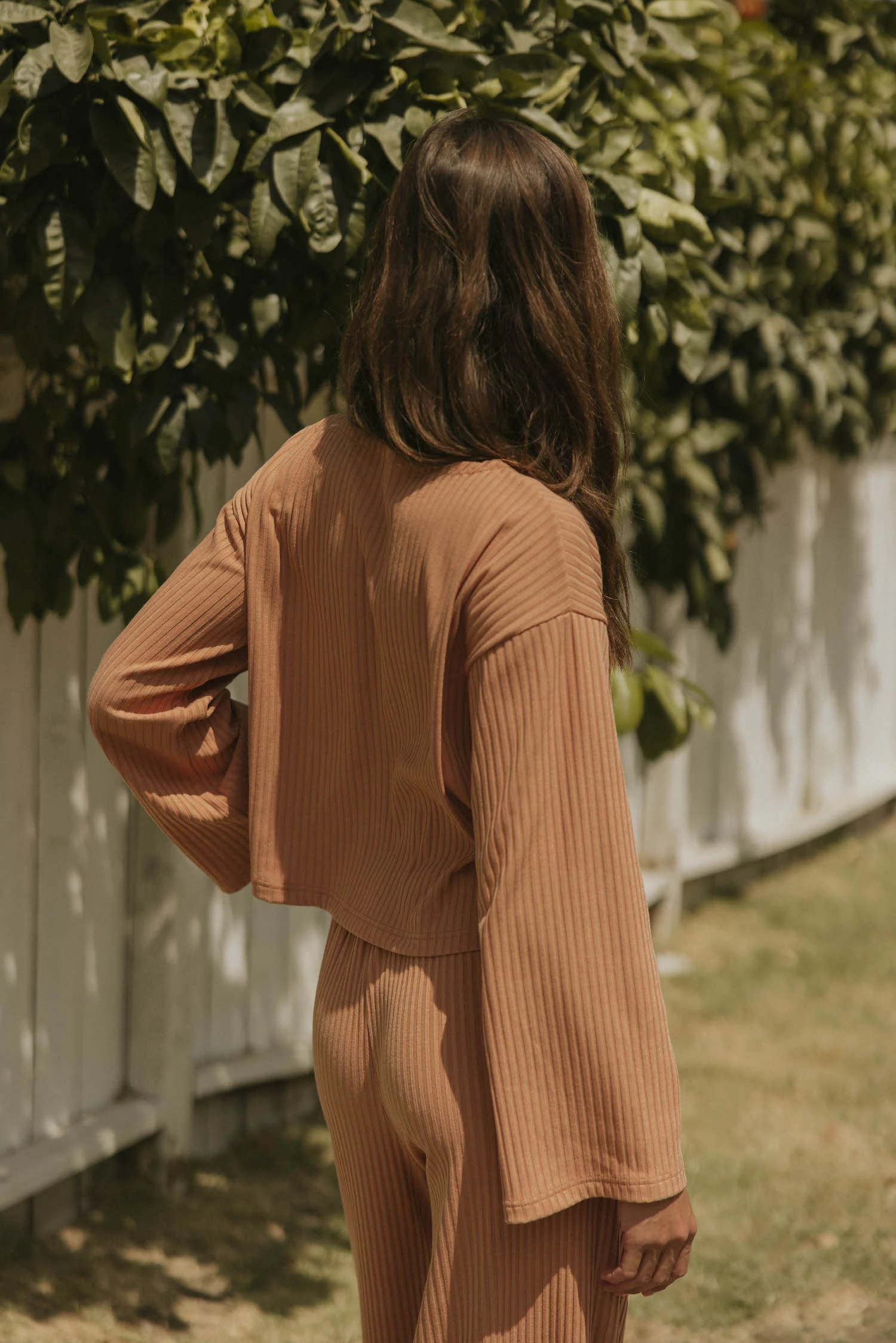 Celia Bell Sleeve Ribbed Top | Dusk - Image 4