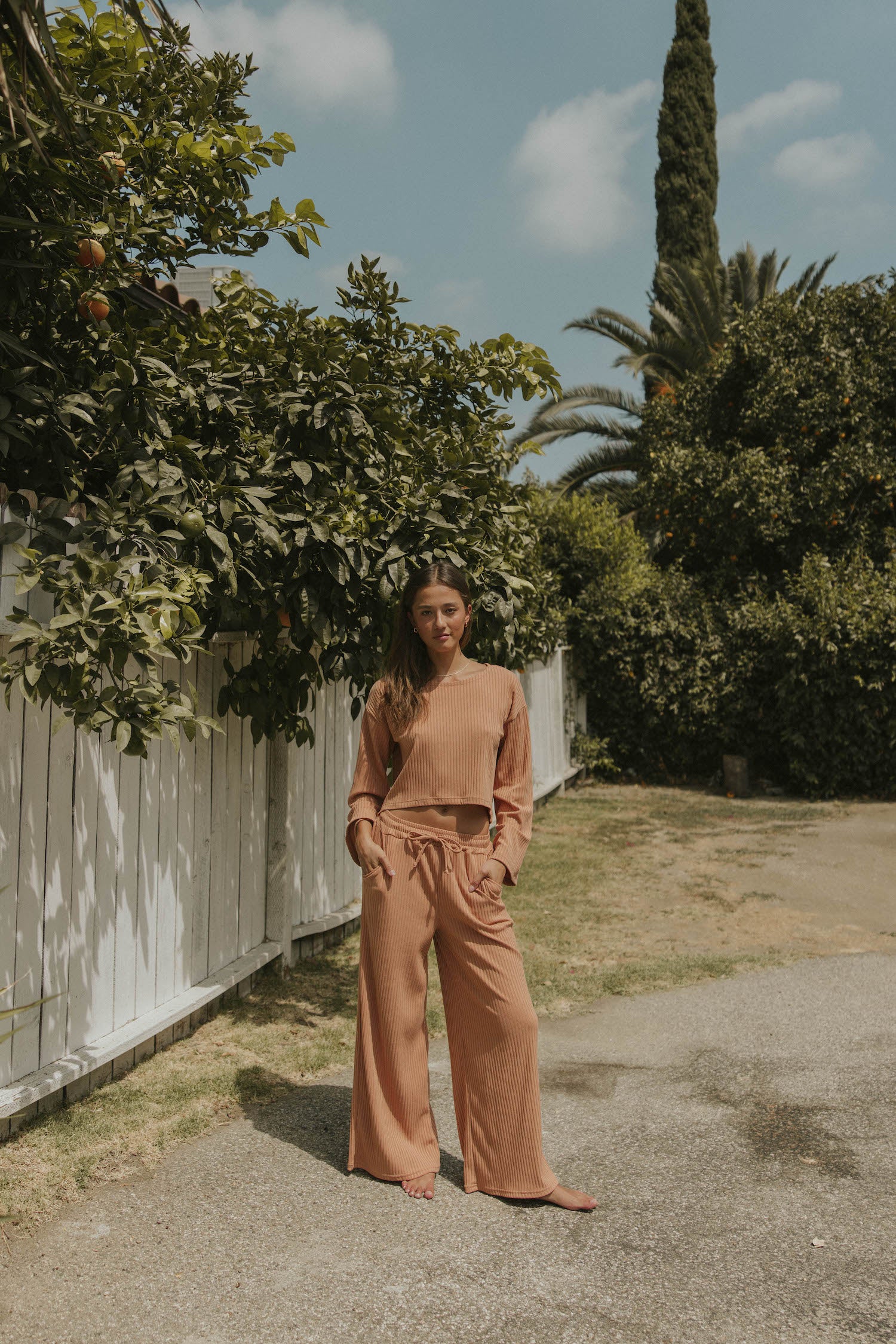 Celia Bell Sleeve Ribbed Top | Dusk - Image 6