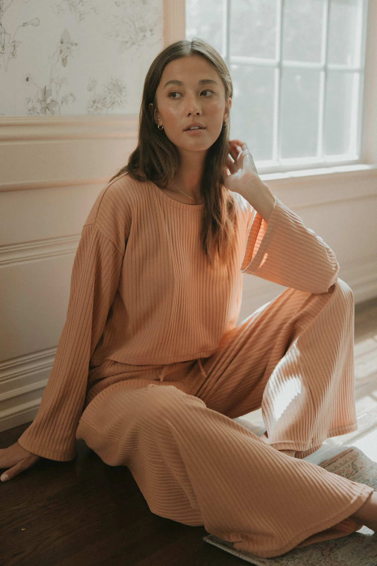 Celia Bell Sleeve Ribbed Top | Dusk - Image 7
