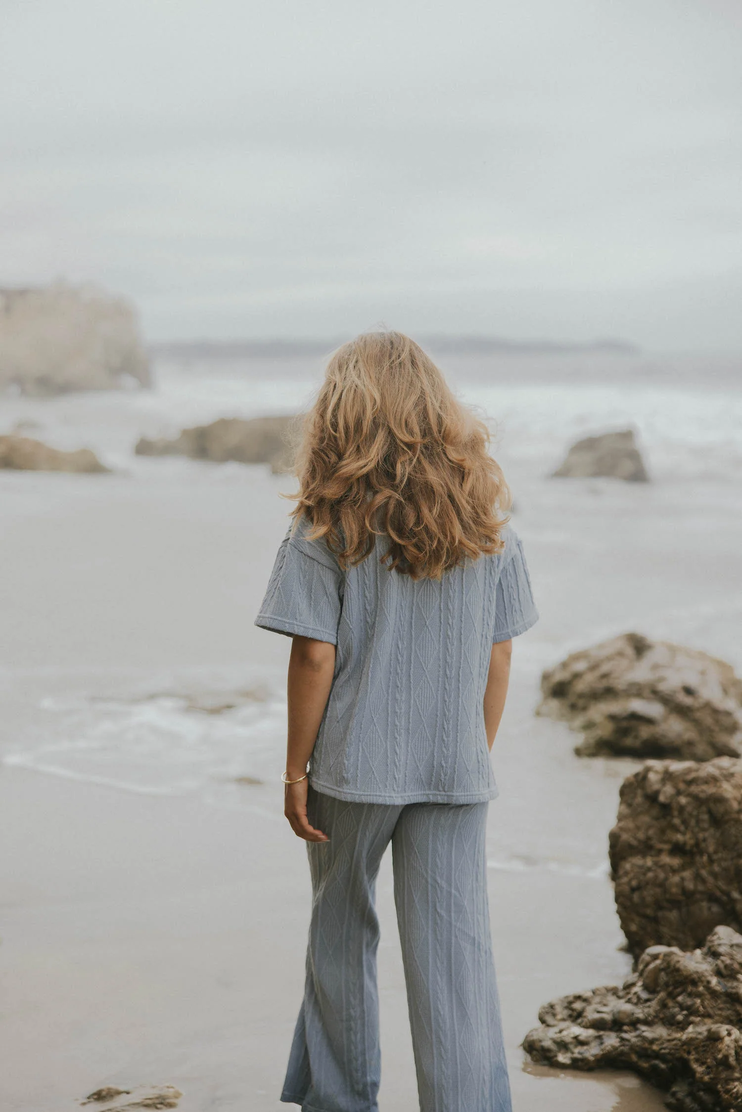 Cielo Cable Knit Short Sleeve | Sky - Image 3
