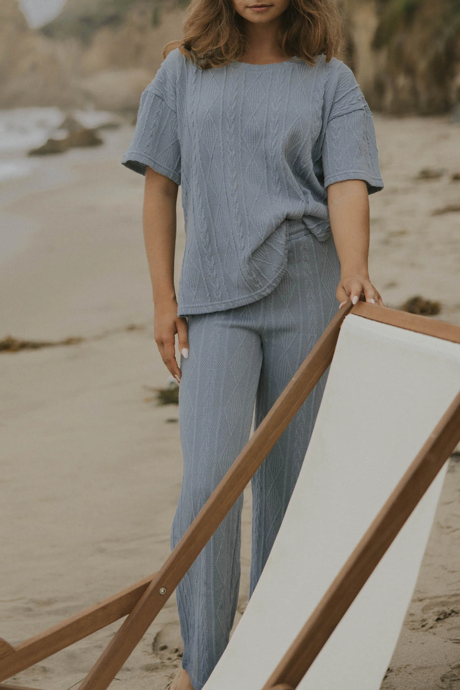 Cielo Cable Knit Short Sleeve | Sky - Image 6