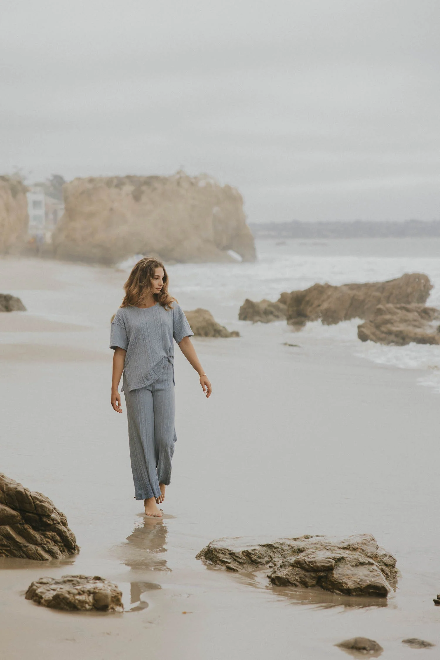 Cielo Cable Knit Short Sleeve | Sky - Image 7