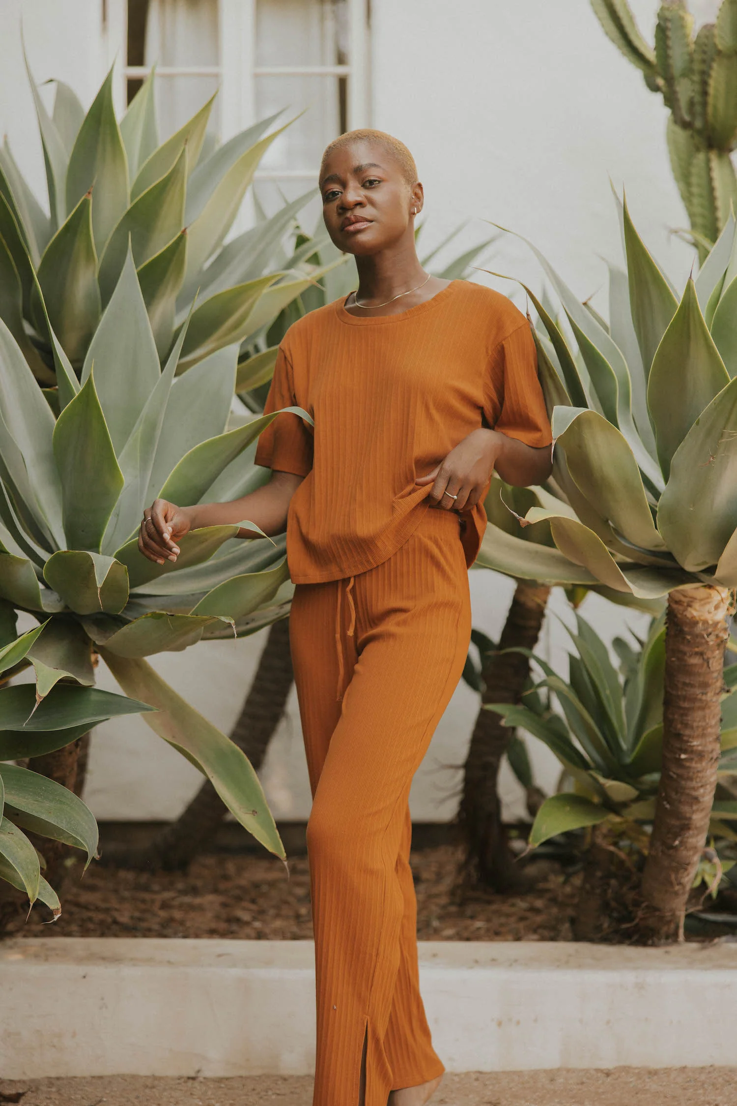 Monterey Pant in Rust | Orange Split Hem Pant - Image 4