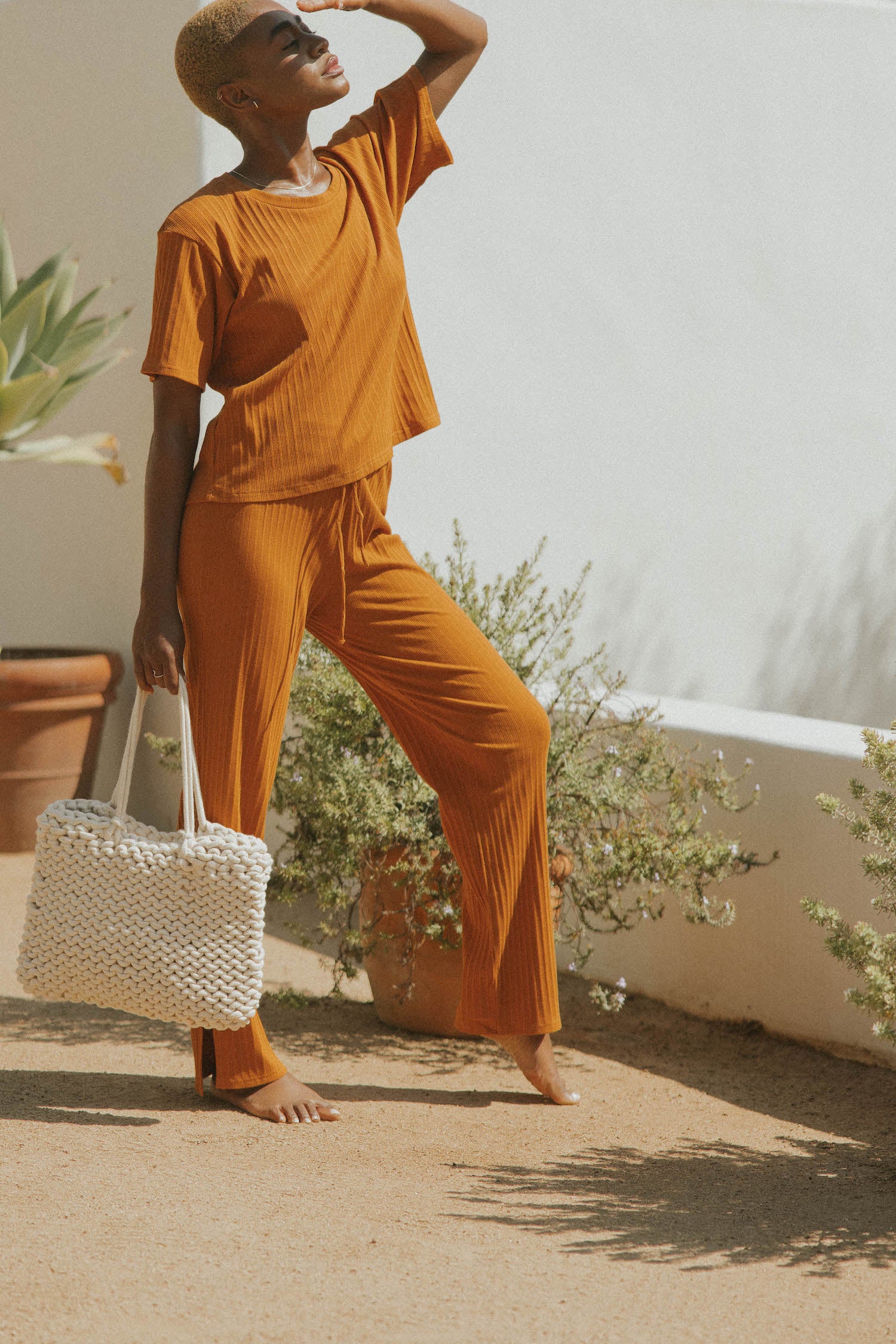 Monterey Pant in Rust | Orange Split Hem Pant - Image 5