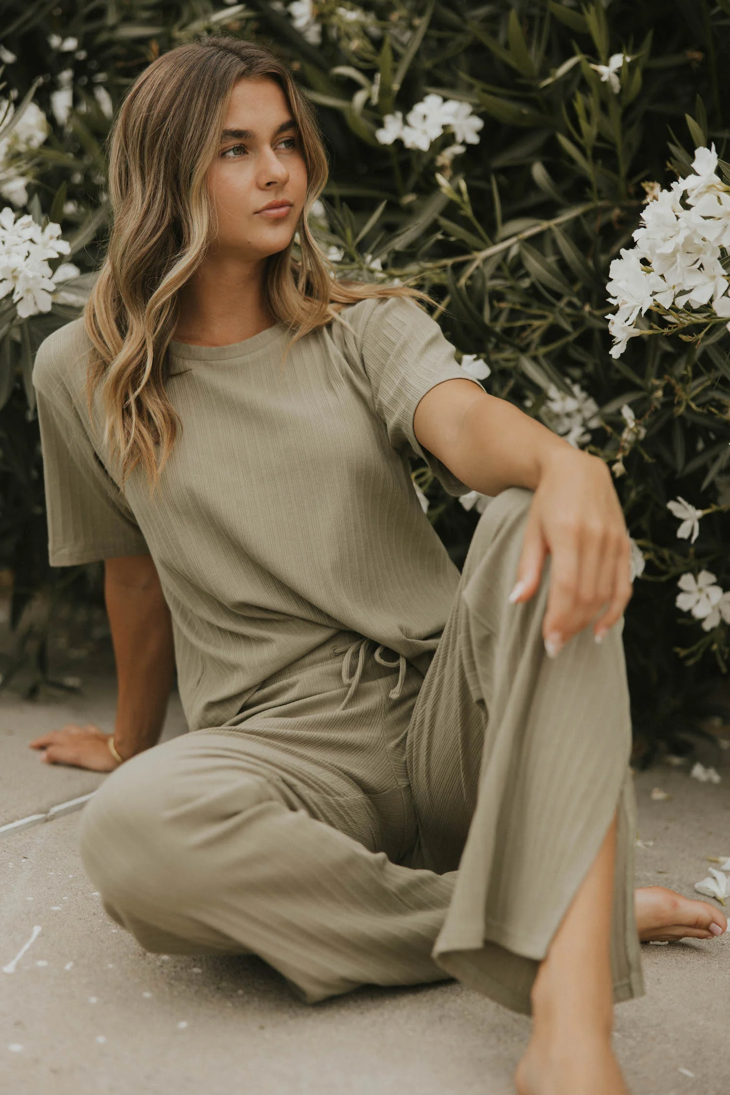 Monterey Pant in Sage | Green Split Hem Pant - Image 4