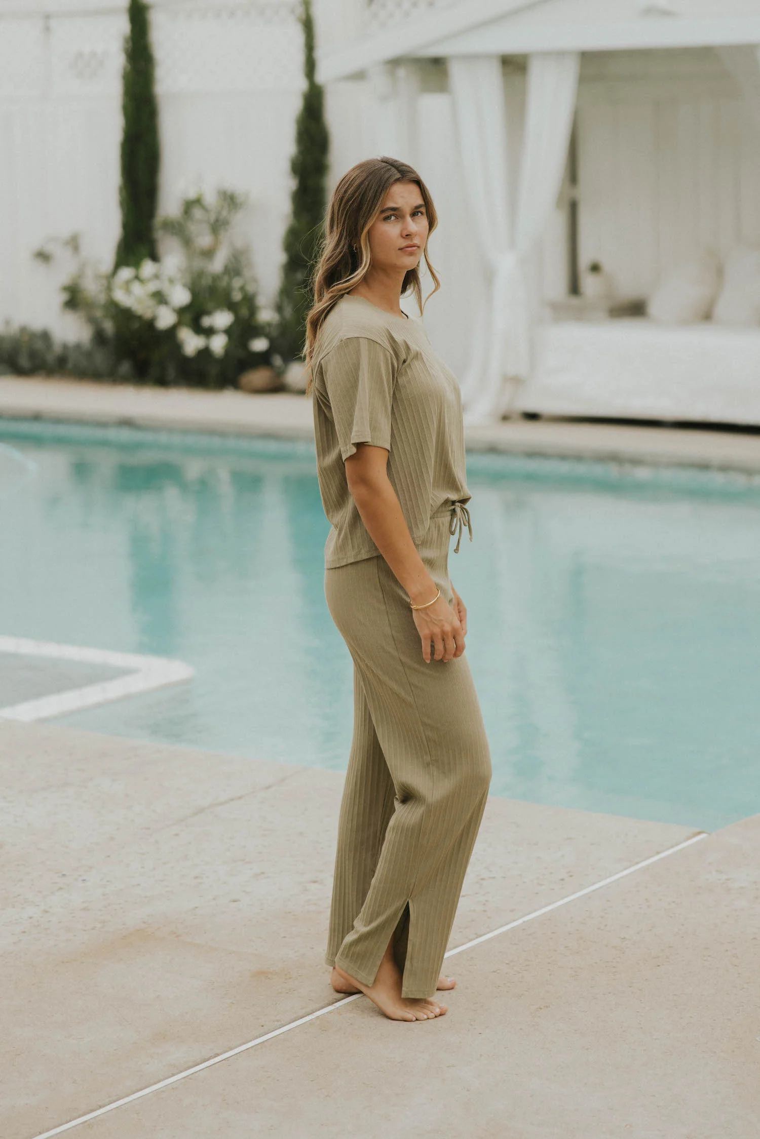 Monterey Pant in Sage | Green Split Hem Pant - Image 7