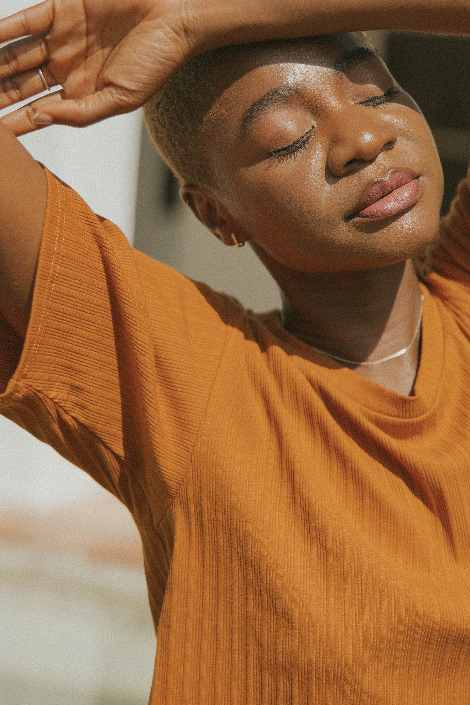 Monterey Top in Rust | Women's Ribbed Tee - Image 3
