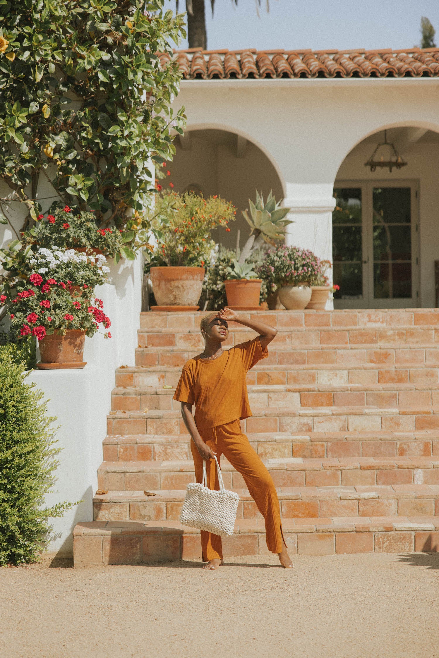 Monterey Top in Rust | Women's Ribbed Tee - Image 4