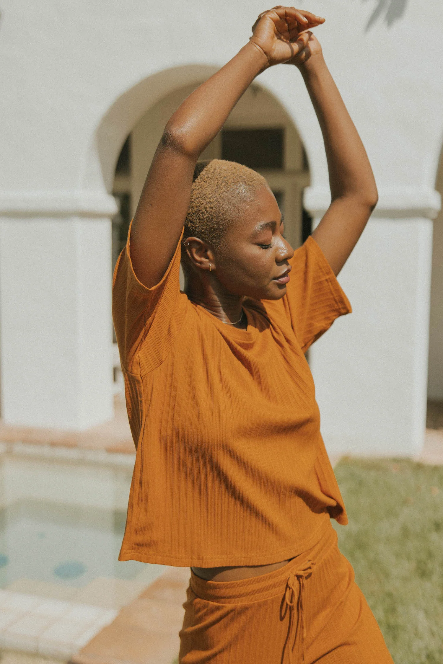 Monterey Top in Rust | Women's Ribbed Tee - Image 7