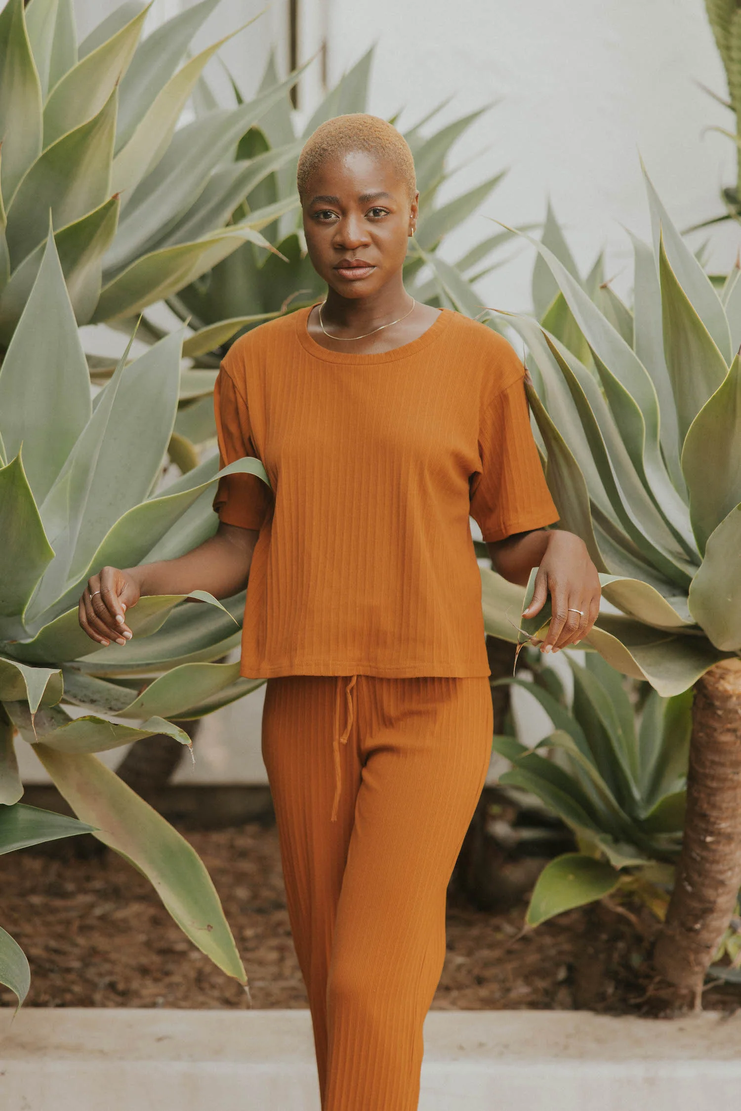 Monterey Top in Rust | Women's Ribbed Tee - Image 8