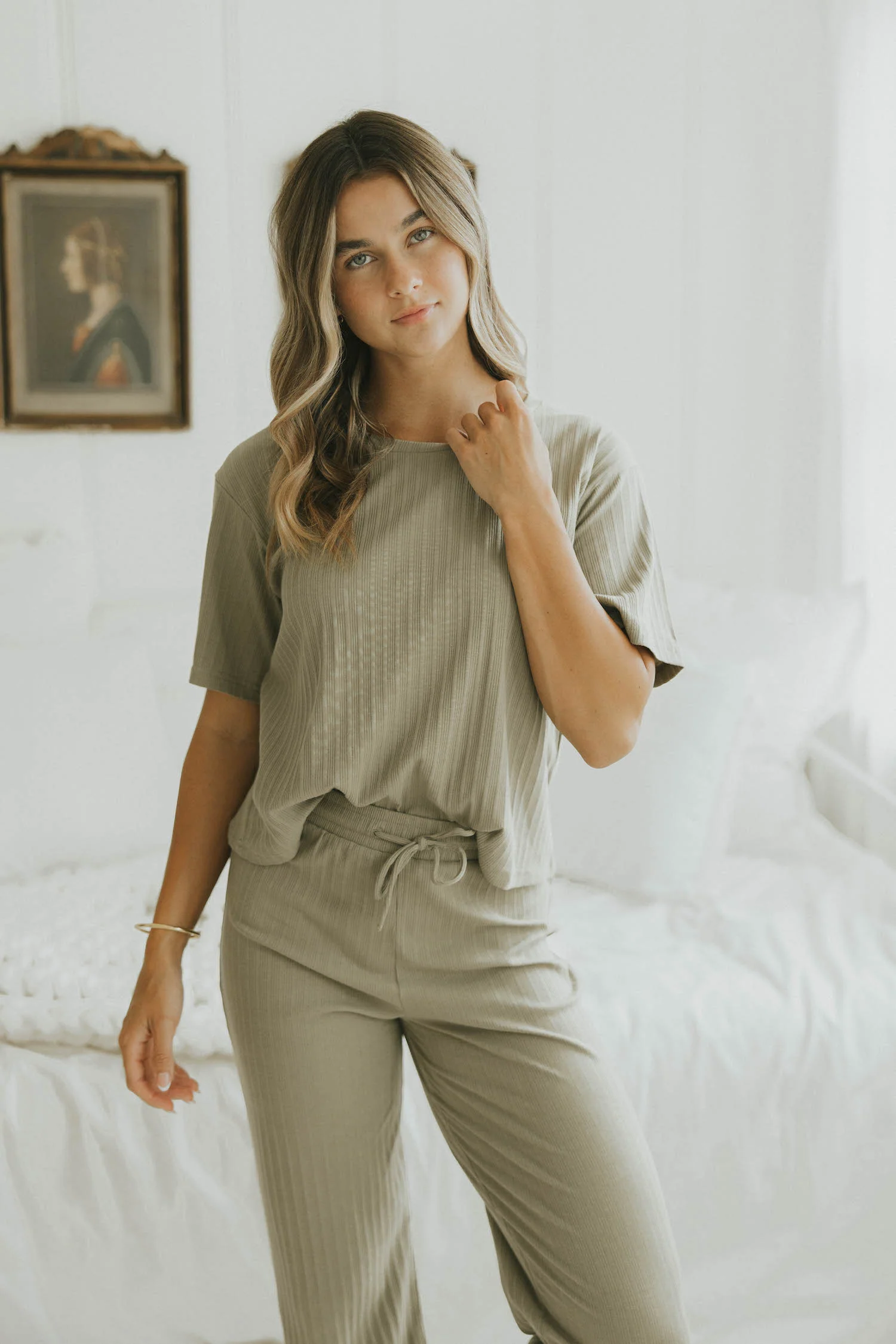 Monterey Top in Sage | Sage Green Ribbed Top Women - Image 6