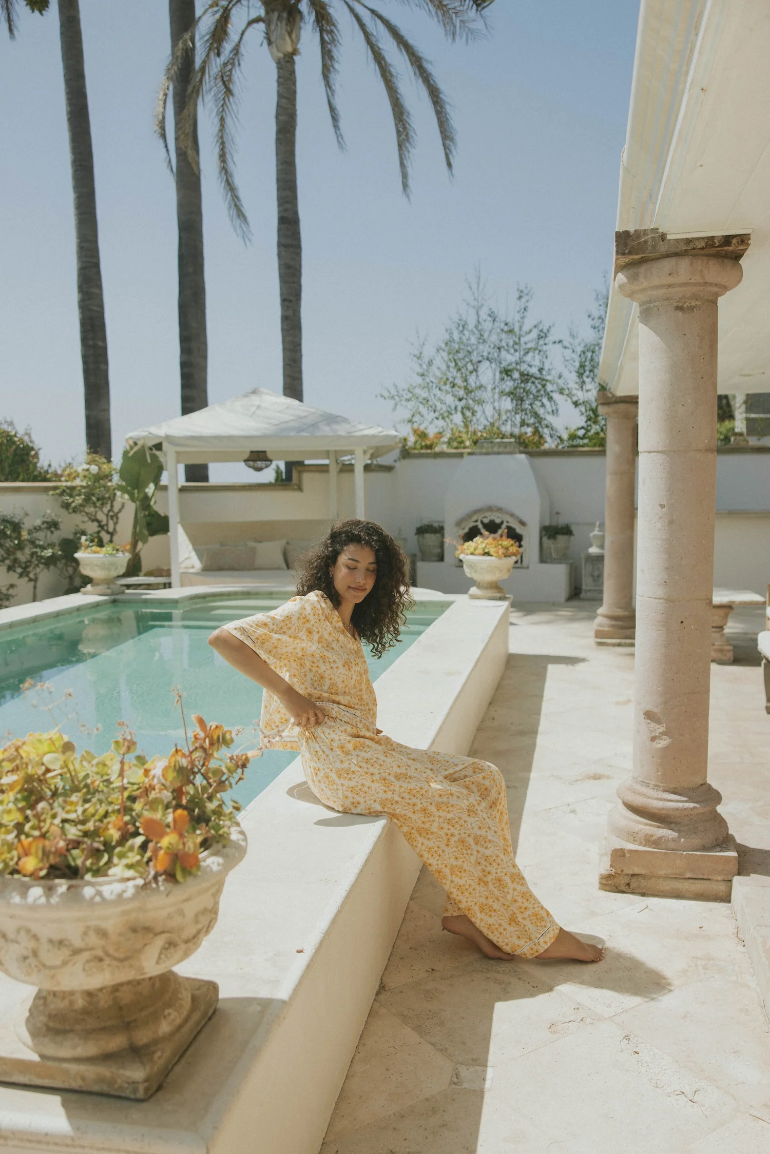 Clara in Honeysuckle | Women's Wide Leg Floral Pants - Image 3