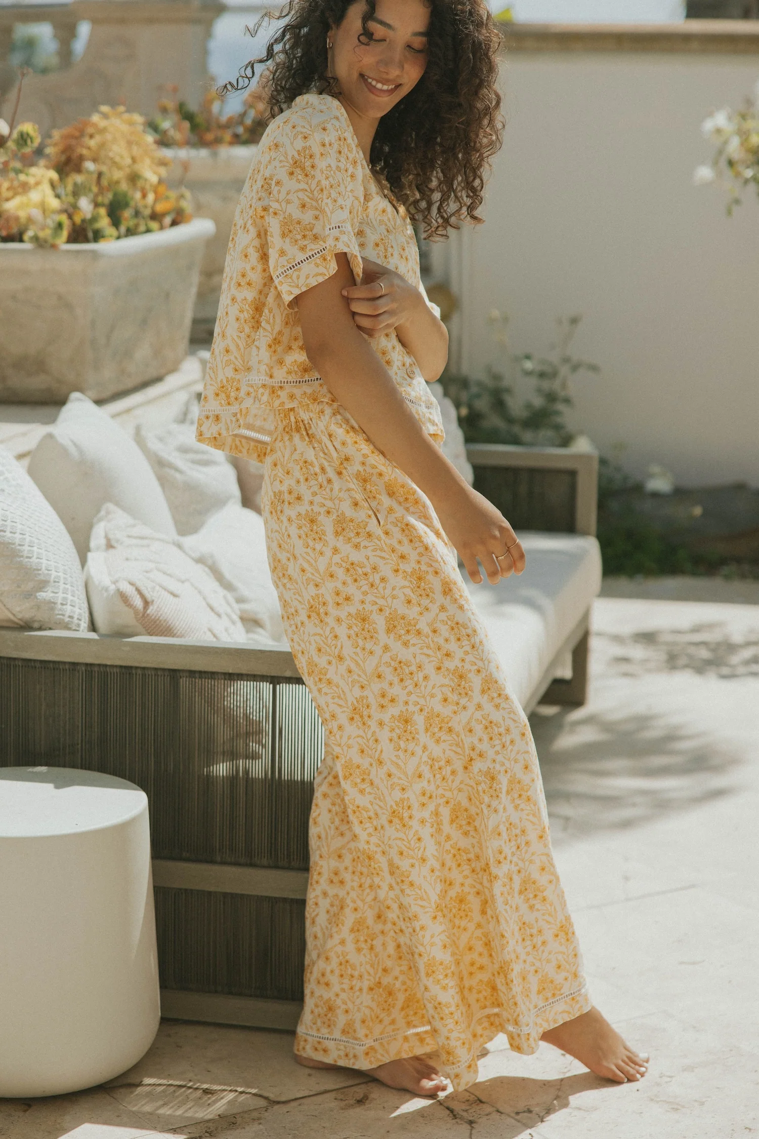 Clara in Honeysuckle | Women's Wide Leg Floral Pants - Image 7