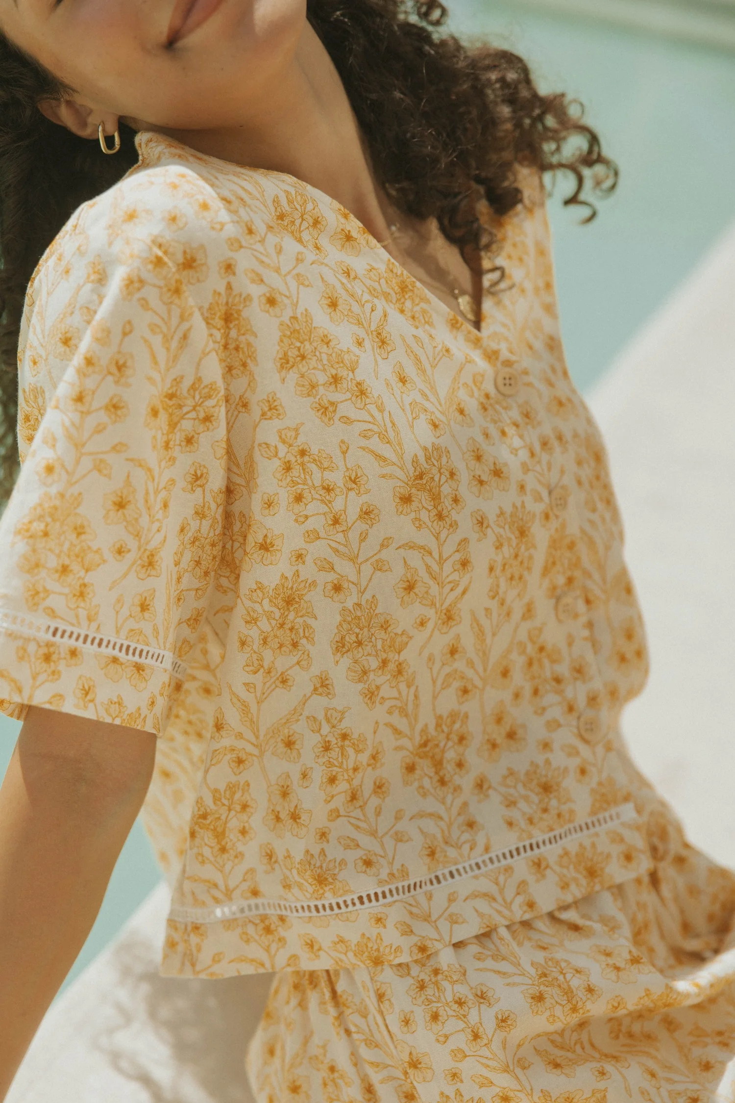 Clara Top in Honeysuckle | Floral Blouse - Image 3