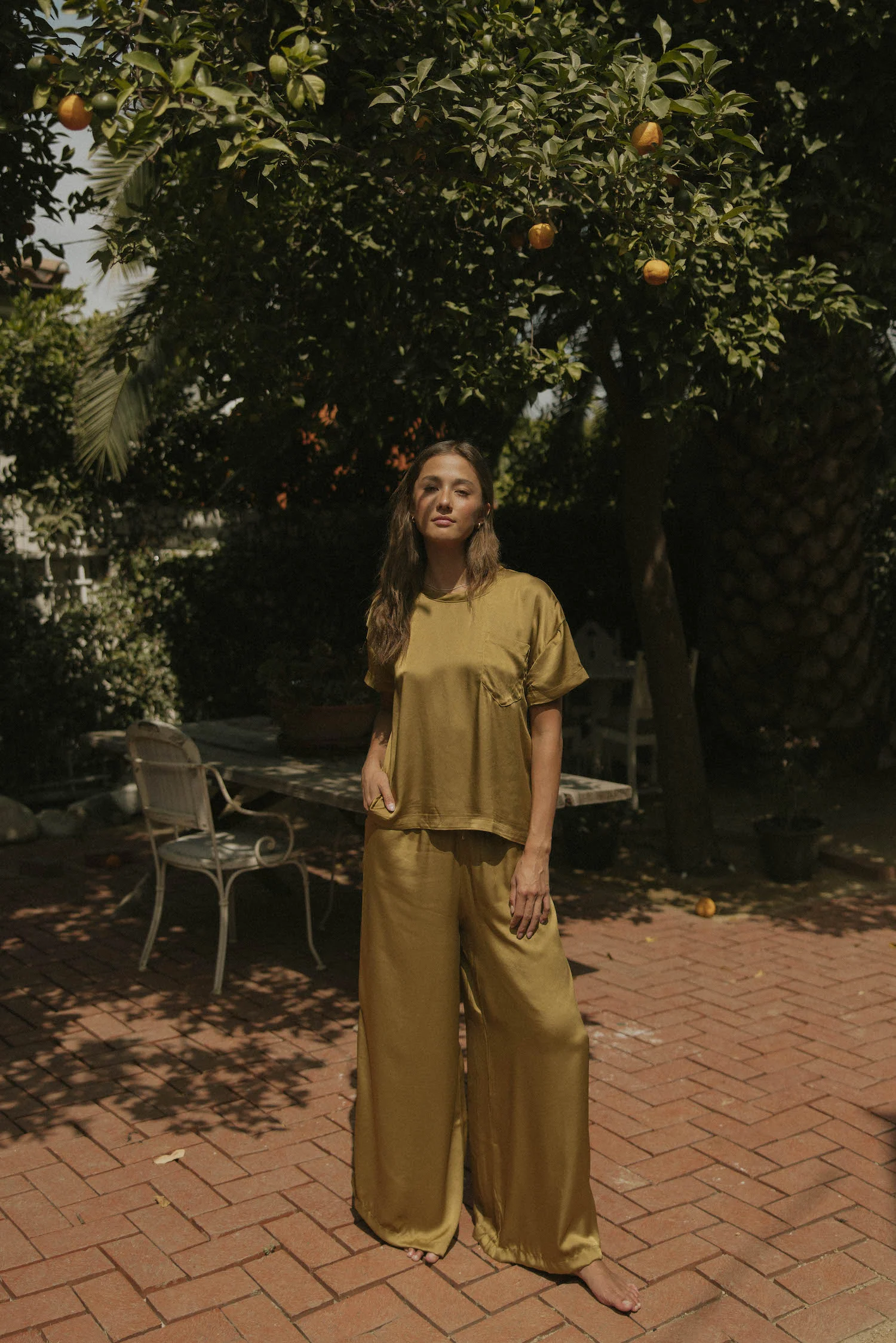 Isabel Satin Sleep Pant | Moss - Image 5