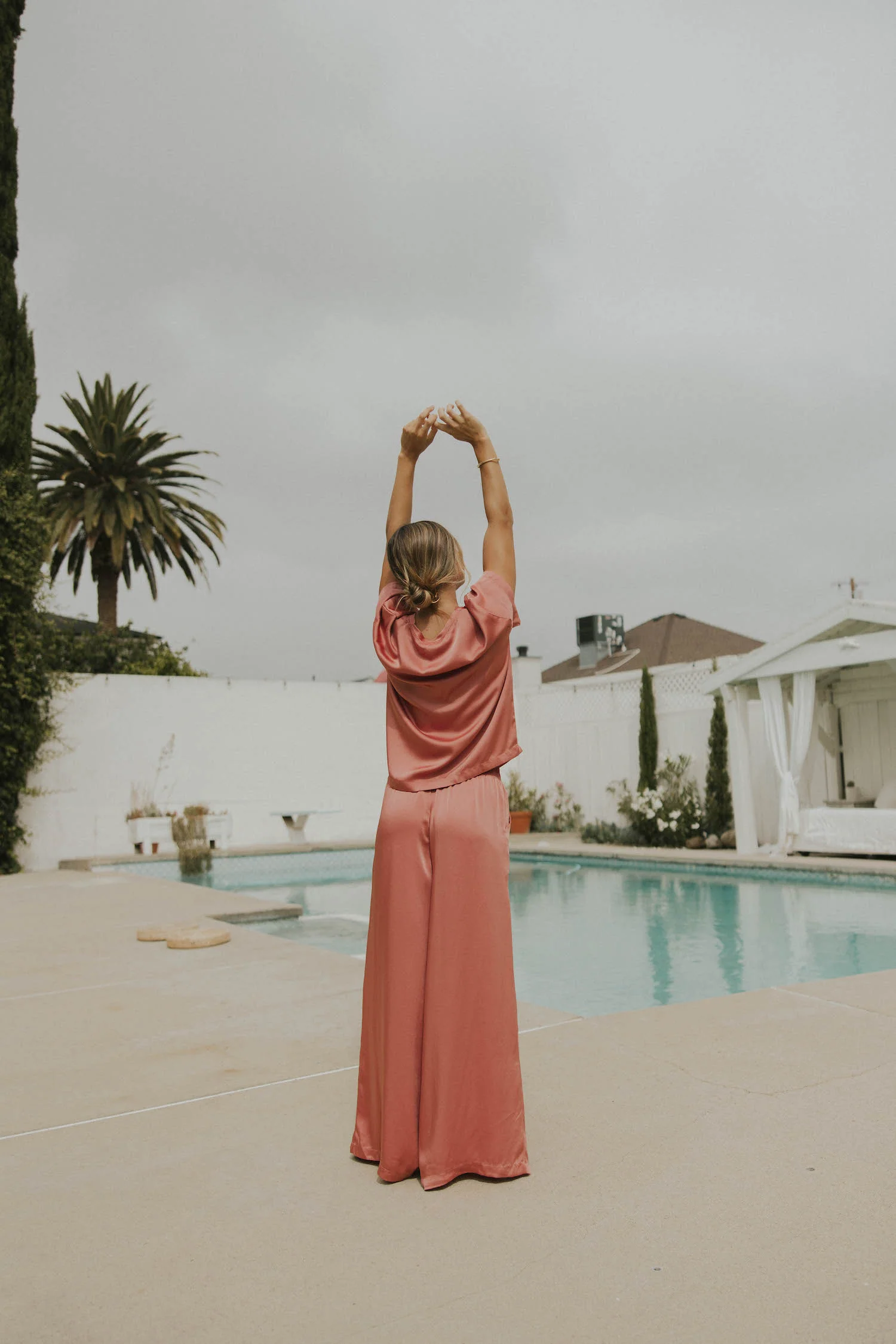 Isabel Satin Sleep Pant | Rose - Image 4