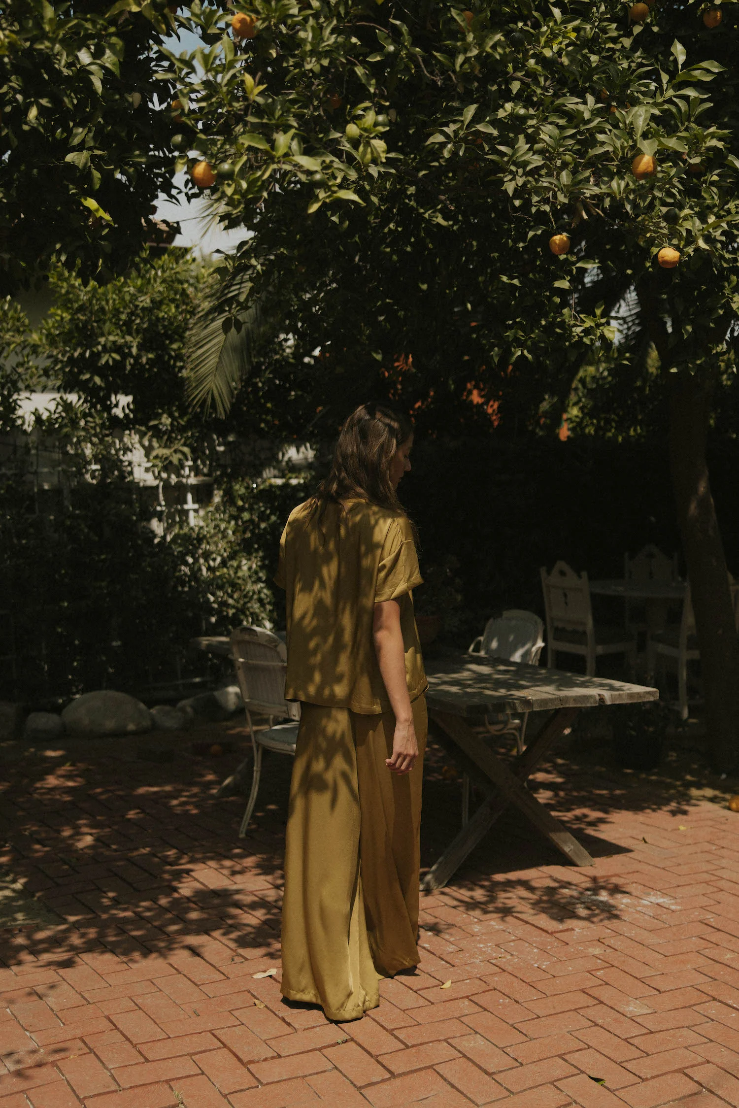 Isabel Oversized Satin Top | Moss - Image 6