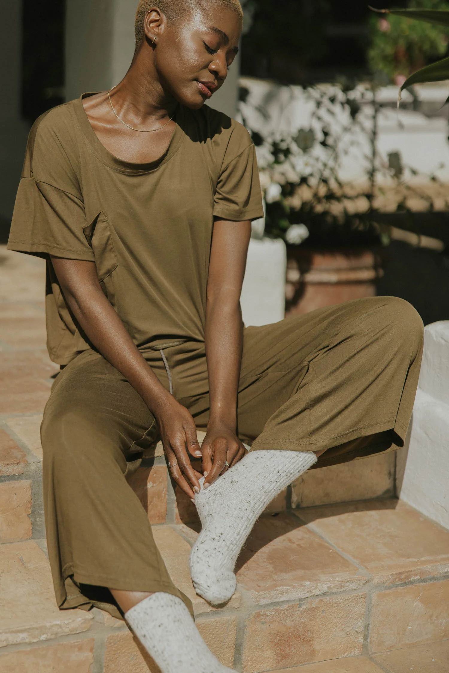Luna Bamboo Sleep Pant | Olive - Image 4