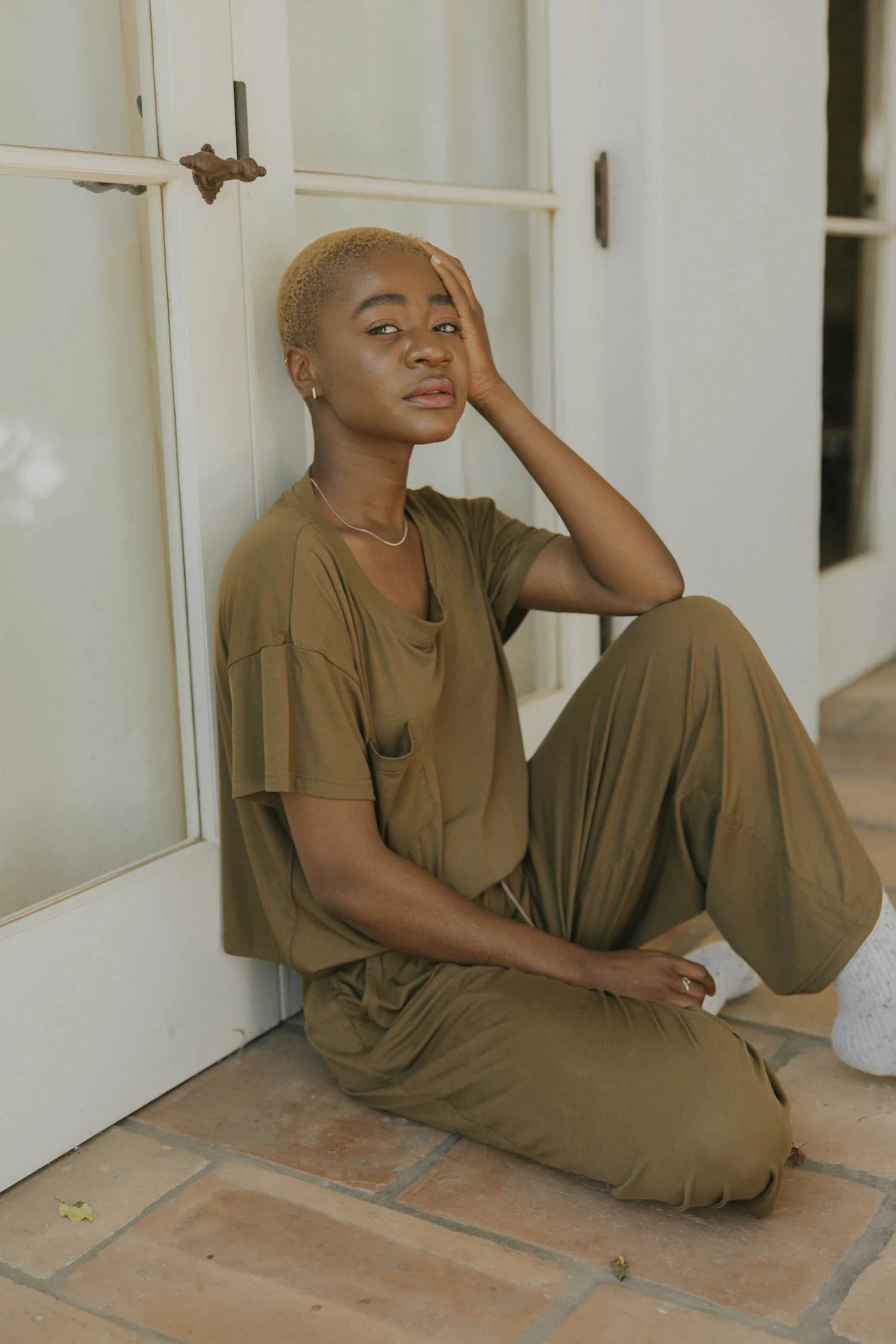 Luna Bamboo Cropped Tee | Olive - Image 4