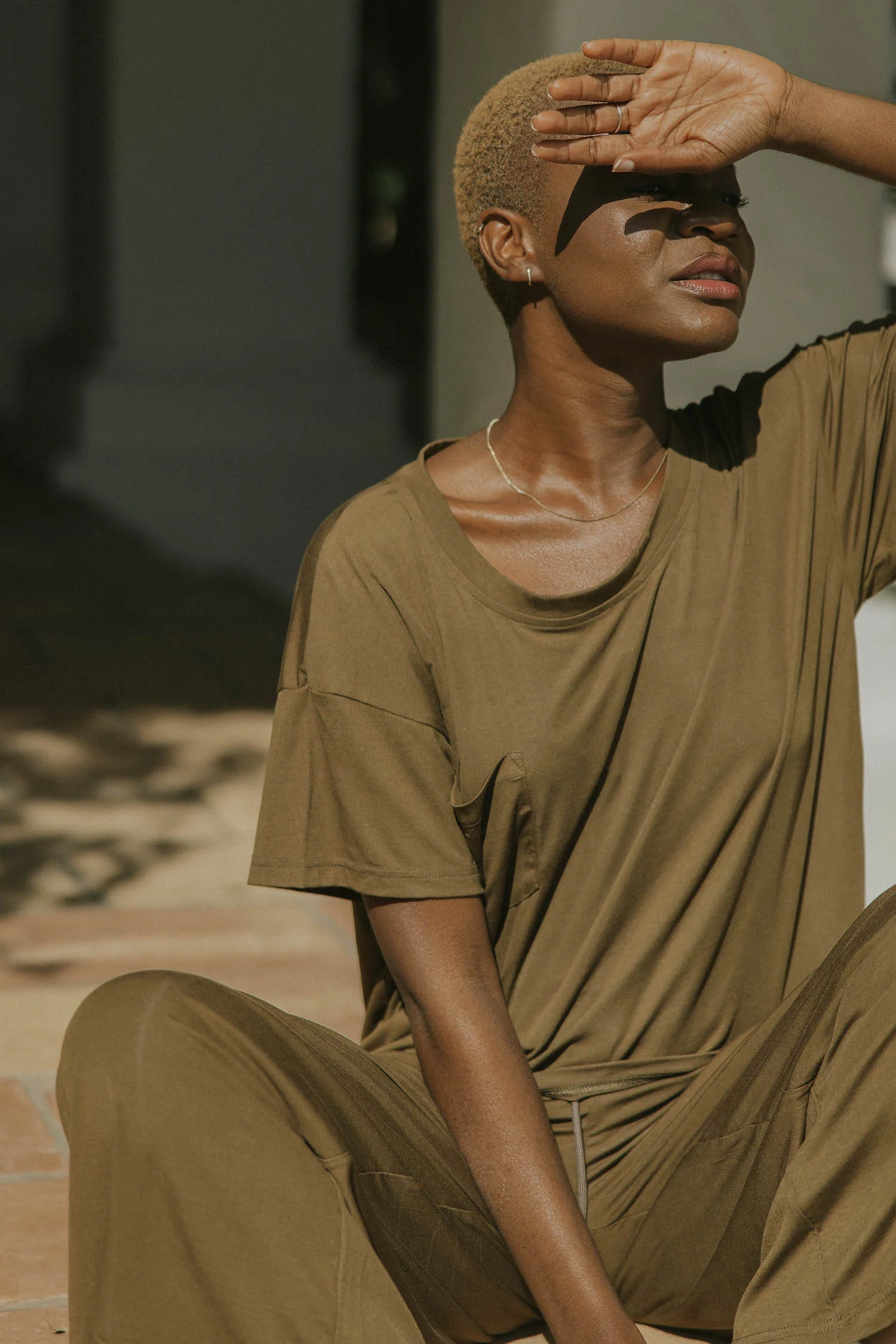 Luna Bamboo Cropped Tee | Olive - Image 7