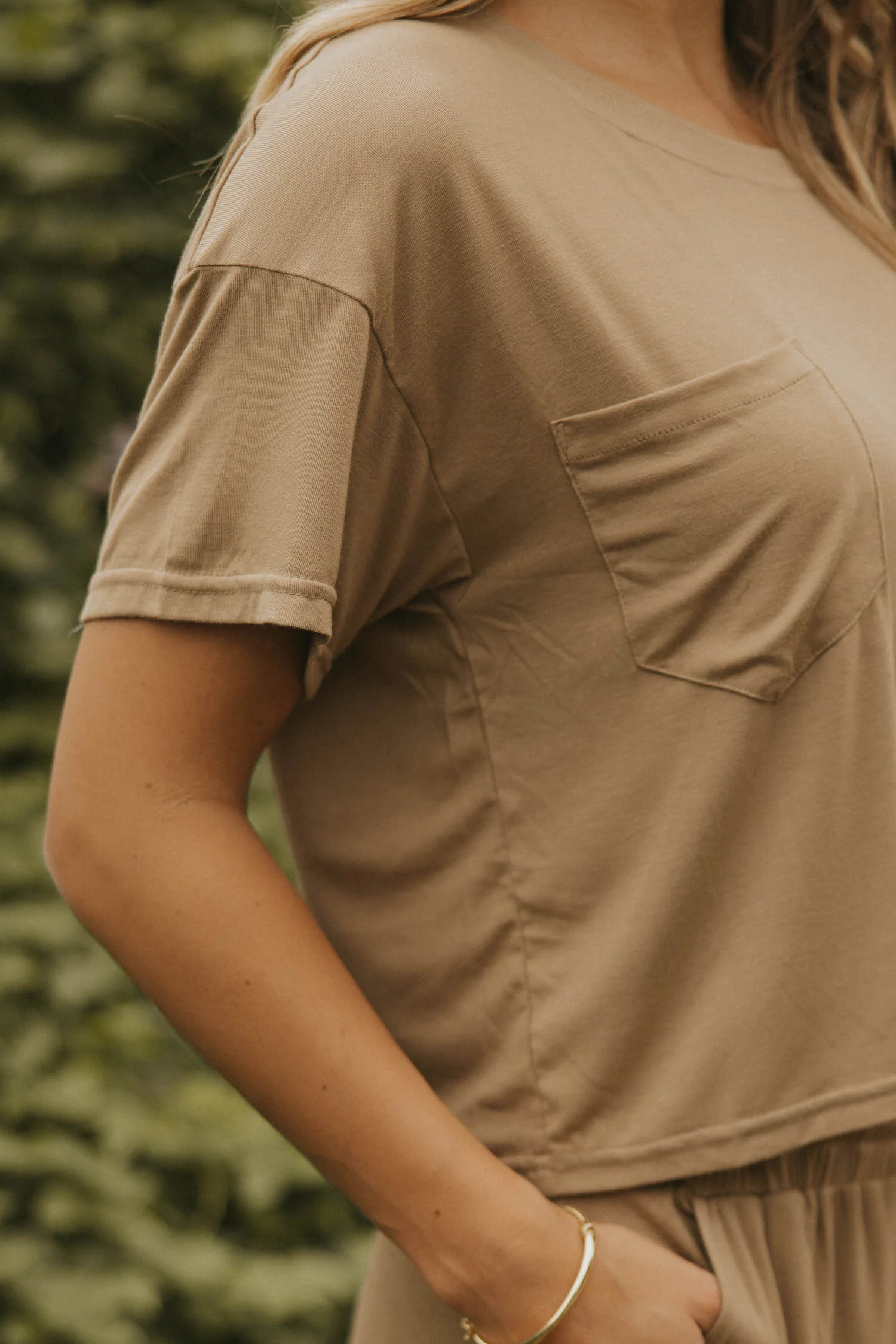 Luna Bamboo Cropped Tee | Toffee - Image 4