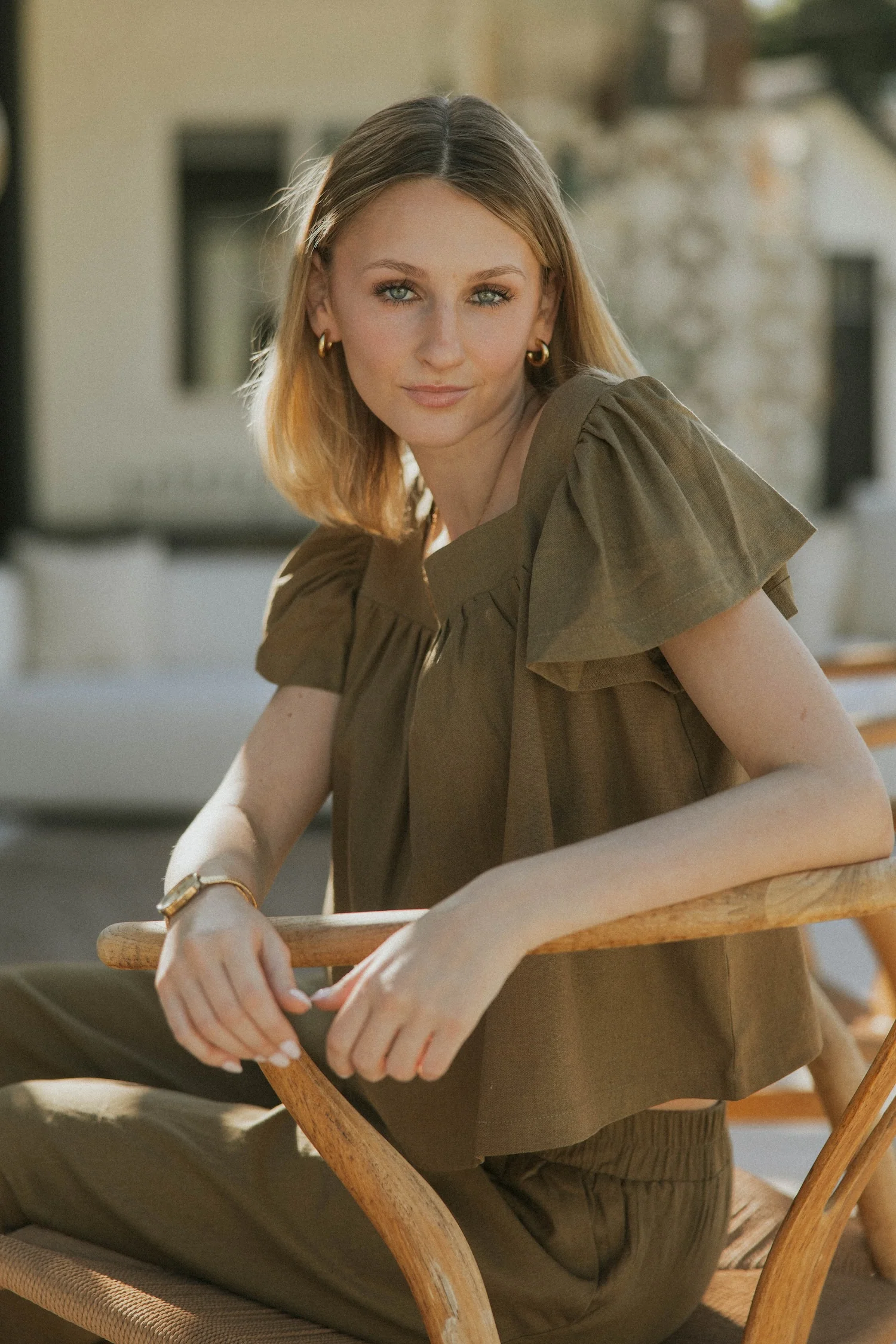 Meadow Top In Olive | Olive Green Blouse - Image 4