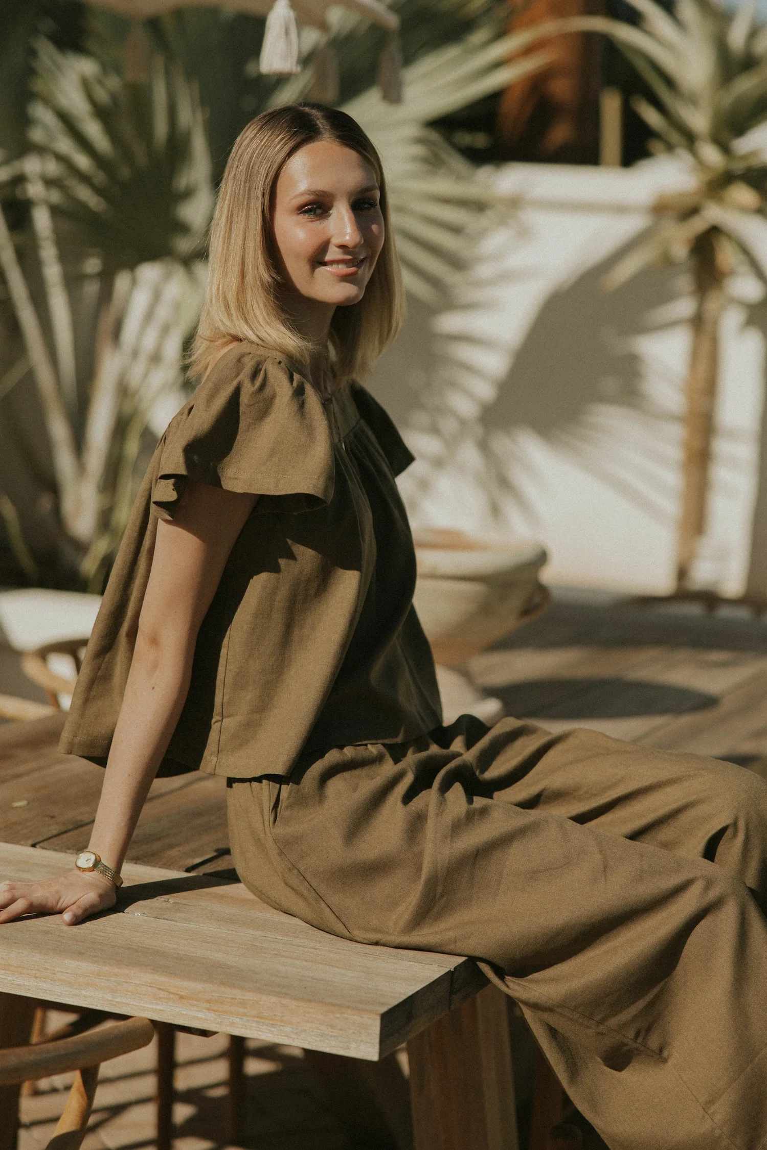 Meadow Top In Olive | Olive Green Blouse - Image 5