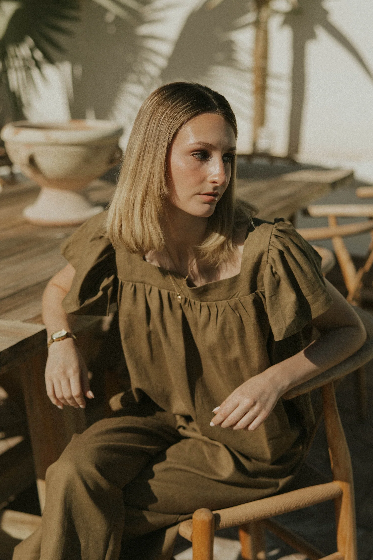 Meadow Top In Olive | Olive Green Blouse - Image 8