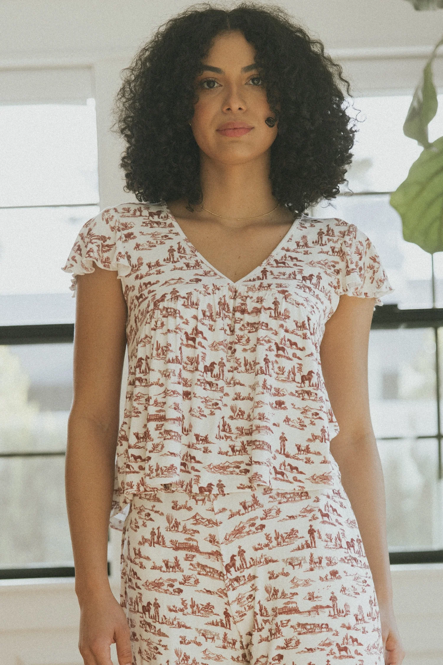 Nellie Top | Western Print Babydoll Top - Image 7